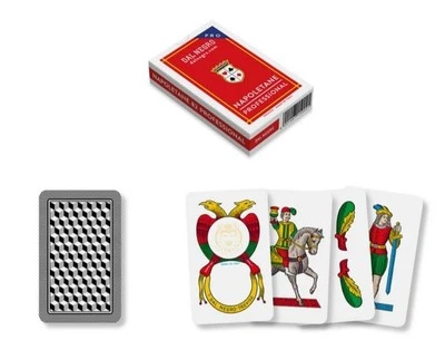 Carte da gioco regionali Napoletane Pro Dal Negro. Astuccio rosso. 100%PVC - Immagine 1 di 2