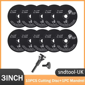 10pcs 3inch Ultra Thin Metal Cut Off Wheels With Mandrel  For Angle Grinder Tool - Picture 1 of 6