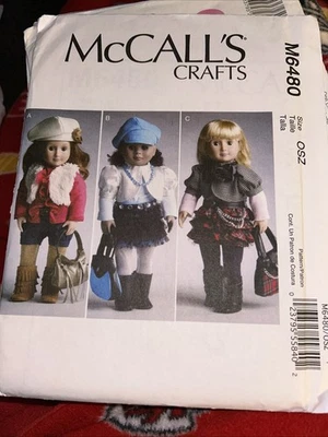 MCCALLS PATTERN 6480DOLLS DRESSES 18" DOLLS  UNCUT - Image 1 of 4