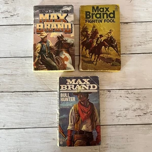 Max Brand Western Book Bundle Fightin Fool Tamer Of The Wild Bull Hunter - Foto 1 di 5