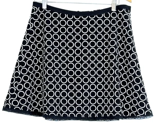 THE LIMITED Damen Größe 8 Rock A-Linie gepunktet Mini schwarz weiß Kreise - Bild 1 von 11