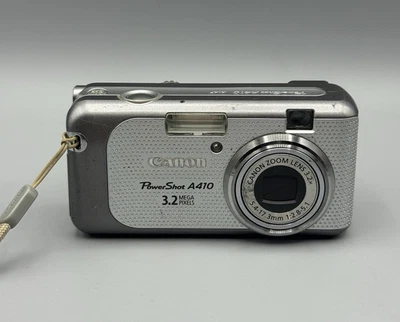 Canon PowerShot A410 Digitalkamera 3.2MP 3.2x Zoom Silber Y2K Kamera DEFEKT - Bild 1 von 4