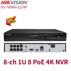 Hikvision Brand NVR DS-7608NI-Q1/8P 8Channel 8POE 4K 8MP 80Mbps H.265+ Security - Bild 1 von 23
