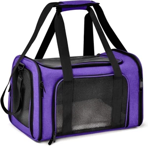 Henkelion Pet Carrier TSA Approved for Small Medium Cats Dogs up to 15lbs Purple - Picture 1 of 8
