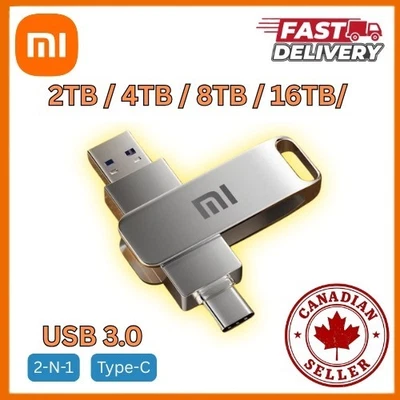 USB 3.0 Flash Drive Metal 161TB 8TB 4TB 2TB High Speed Pen Drive U Disk 2-in-1 - Image 1 of 4