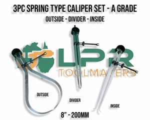  Dividers *Inside & Outside  spring calipers* A grade 200mm   3 piece set - Picture 1 of 2