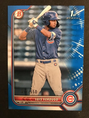 2022 Bowman #BP-147 Luis Verdugo Chicago Cubs Blue /150 - Image 1 of 2