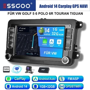 Autoradio 2 DIN DAB+ Carpaly Android 13 Navi für VW GOLF 6 Passat Polo 6R Camera - Foto 1 di 15