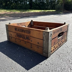 Meadowmoor Al Capone 40er Jahre Holz Milchkiste mit Metall Holz Chicago Dairy selten - Bild 1 von 19