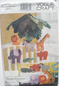 Vogue 9160 Jungle Zoo Animal Pillows & Baby Mobile Sewing UNCUT Pattern - Picture 1 of 2