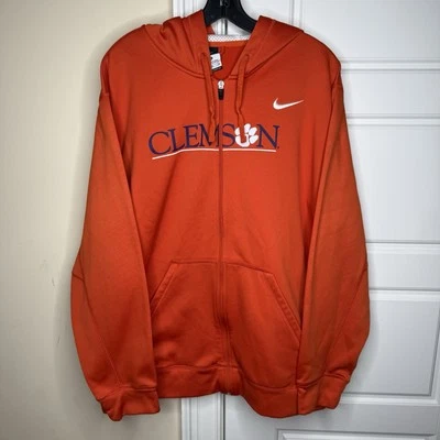 Sudadera con Capucha Nike Clemson Tigers Cremallera Completa Ajuste Térmico Naranja Para Hombres X-Grande Foto 1 de 4