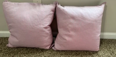 Ralph Lauren Karina Stripe Slub Decorative Throw Pillow Oxford Blue Red Set - Image 1 of 3