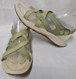 Merrell Momentum Agave Strappy Mosstone Green Leather Sandals Womens Size 9 GUC - Picture 1 of 16