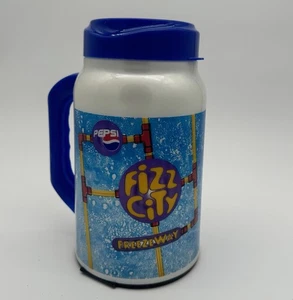 Vintage Pepsi Fizz City Freeze Way 44 Unzen Thermo Reisebecher blauer Deckel Auto King - Bild 1 von 16