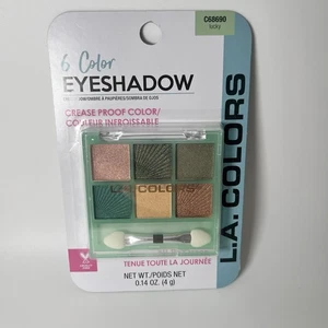 L.A. COLORS Eyeshadow Palette C68690 LUCKY 6 Colors Green All Day Crease Proof - Picture 1 of 5