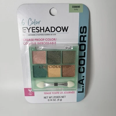 L.A. COLORS Eyeshadow Palette C68690 LUCKY 6 Colors Green All Day Crease Proof - Image 1 of 4