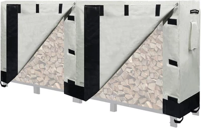 Cubierta de estante de leña para estante de madera de 8 pies, interior exterior resistente a la intemperie soporte de troncos Ra Foto 1 de 4