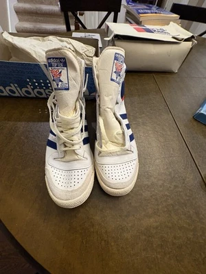 Original Adidas AG 2105 Red Blue And White. Made In France. Size 10. - Image 1 of 4