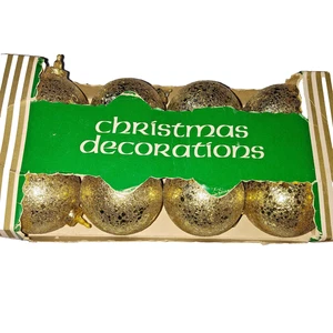 De Colección Bradford Oro Brillo Adornos El Tipo Irrompible EE. UU. Navidad 8 un. - Imagen 1 de 4