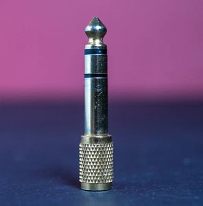 Adattatore da 6,35mm a 3,5mm per Cuffie Placcato Oro Audio Jack Convertitore SPEDIZIONE VELOCE - Foto 1 di 8