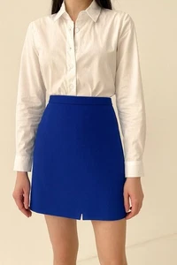 J.Crew No. 3 Falda Lápiz 100% Lana Poliéster Forro Harbor View Azul, Talla 2 - Imagen 1 de 13