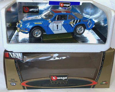 Renault Alpine A110 1600s Rally Monte Carlo 1971 Bburago 1/16 Diecast Mint Model - Image 1 of 4