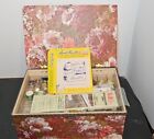 Antique Vintage Sewing Kit / Case / Box w/ beautiful pieces inside 