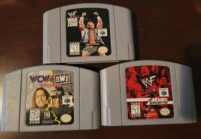 Paquete WWF Attitude & WCW/NWO Revenge (Nintendo 64) WWF Warzone N64 PROBADO Foto 1 de 4