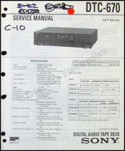 Sony DTC-670 DTC670 original gedrucktes Werks-Servicehandbuch mit Diagrammen - Bild 1 von 1