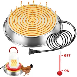 Drinking Water Heating Poultry Feeder Heated Adjustable Drinker Base 30cm - Picture 1 of 19