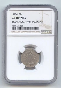1872 Shield Nickel, NGC AU Details - Picture 1 of 2