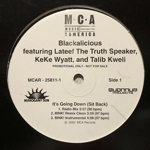 NM 2002 Blackalicious “It’s Going Down” promo 12“ on MCA - Picture 1 of 3