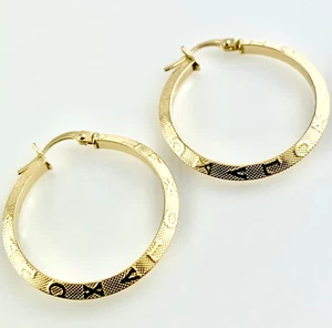ORECCHINI ORO 18 KT CERCHIO 25 MM DONNA UOMO LEGGERI MODERNI ELEGANTI CLASSICI - Picture 1 of 8