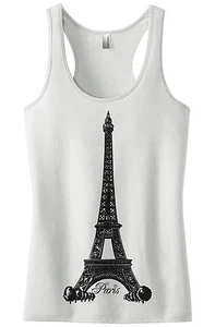 Threadrock Women's Eiffel Tower Paris France Racerback Tank Top French Pride - Picture 1 of 7