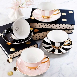 Bombay Duck Striped Spotty Teacup and Saucer Gift Set - Picture 1 of 7
