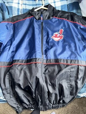 Vintage Cleveland Indians Chief Wahoo Windbreaker Medium NEW Beautiful Jacket ! - Image 1 of 4