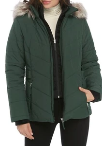 New! FREE COUNTRY ~Size M~ Hooded Quilted Puffer Jacket Coat Green Retail $150 - Picture 1 of 4