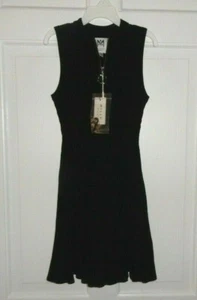 NWT MINIS  MILLY BLACK  SHORT SLEEVE ZIPPED FLARE DRESS 10  $200 GIRLS - Picture 1 of 5