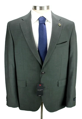 Ted Baker Sport Coat Mens 44 R Green Solid Virgin Wool Slim Fit Ron Blazer NWT - Image 1 of 4