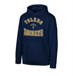 University Toledo Rockets Blue Yellow Pullover Hoodie Youth Medium Rocket Man - Picture 1 of 11