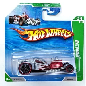 Coche Hot Wheels 2010 Treasure Hunt Ratbomb rojo y plateado 4/12 tarjeta corta - Imagen 1 de 3