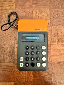 Vintage Omron 606 Calculator, VFD 1976 Tested Works Great Orange Black With Case - Picture 1 of 8