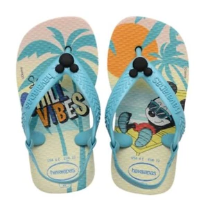 New Disney Flip Flops Mickey Mouse Blue Kids Size 5 - Picture 1 of 7