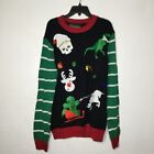 Ugly Christmas Sweater Men's Knit Pullover Size Medium Striped Long Sleeve