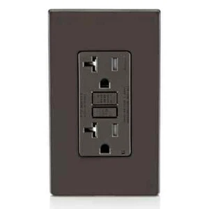 Leviton GFTR2 LEV GFTR2 BR ST TR GFCI 20A125V - Picture 1 of 2