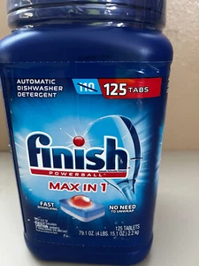 Finish Powerball Max in 1 Automatic Dishwasher Detergent - 125 Tabs NEW SEALED - Picture 1 of 3
