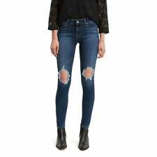 Levi's 711 Woman's Skinny Jeans Mid-Rise Distressed Blue Wash Stretch SZ 26x30