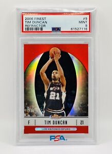 Tim Duncan 2006-07 Finest Refractor #9 PSA 9 San Antonio Spurs NBA