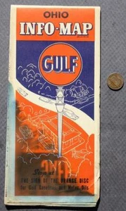 1930s Great Depression Era Gulf Oil Gas service station State of Ohio road map-- - Picture 1 of 1