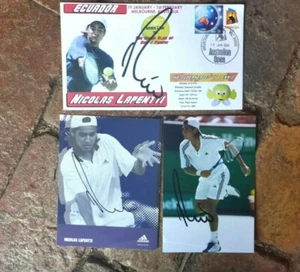 TENNIS COLLECTION OF NICOLAS LAPENTTI  HAND SIGNED ITEMS COVER,PHOTO & FAN CARD  - Picture 1 of 3